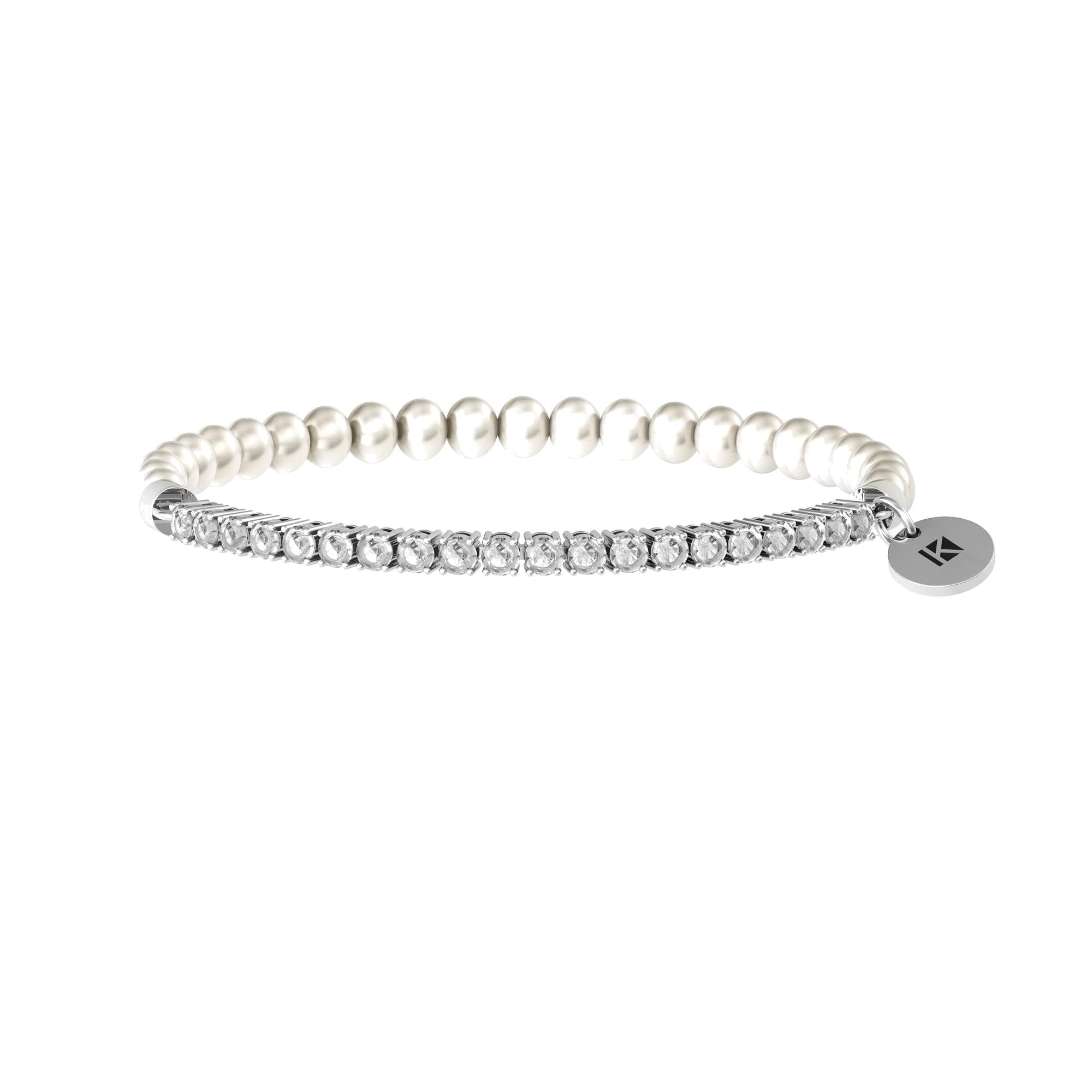 KIDULT - Bracciale Donna - Bracciale elastico tennis e perle - 732341