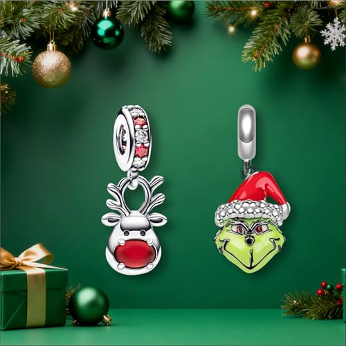 Qulmlxis Frog Heads and Red-Nosed Reindeer Fashion Charms Compatible for Bracelets,S925 Sterling Silver Charms,For Women Jewelry Present by Qulmlxis - Used condition - Image 4