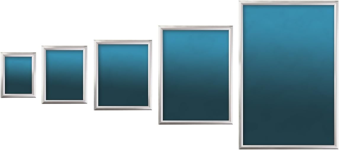 SECO Front Load Easy Open Snap Poster Frame/ Picture Frame 18 x 24 Inches, Silver Metal Frame (SN1824)