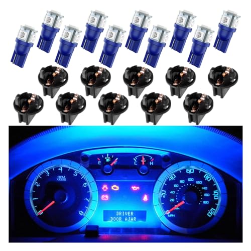 10 Bulbos LED T10 194 168 para Tablero Azul miniatura 1