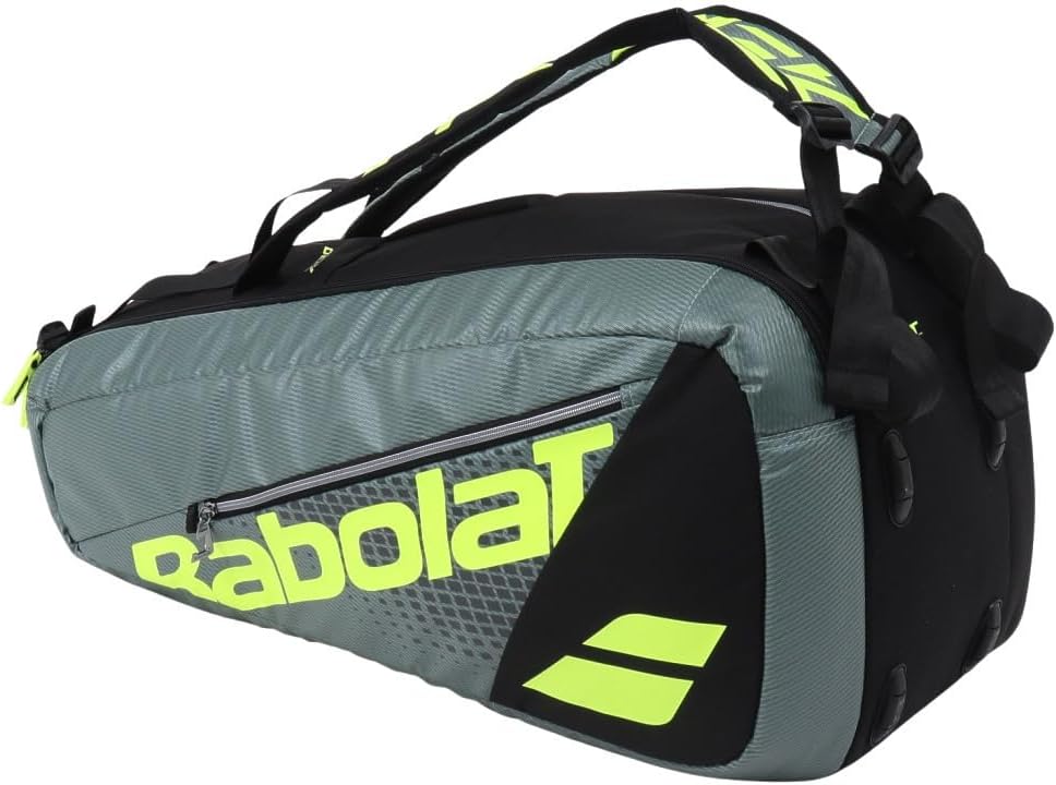Babolat Pure Aero RH x6 Tennis Bag (Metallic Grey/Black/Fluo Yellow)