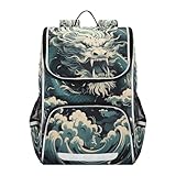 NYYYTTTEU Arte Abstracto Del Dragón Mochila Escolar para Estudiantes,Mochilas Alta Capacidad para Niños Niñas