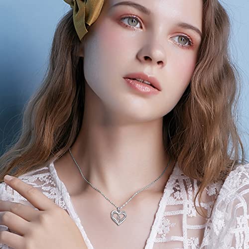 Iiw Gifts For Her Sterling Silver Forever Love Heart Initial N Letter Pendant With Cubiu Zirconia Birthday Anniversary Christmas Jewelry Gifts For Women Girls Her #TOP1