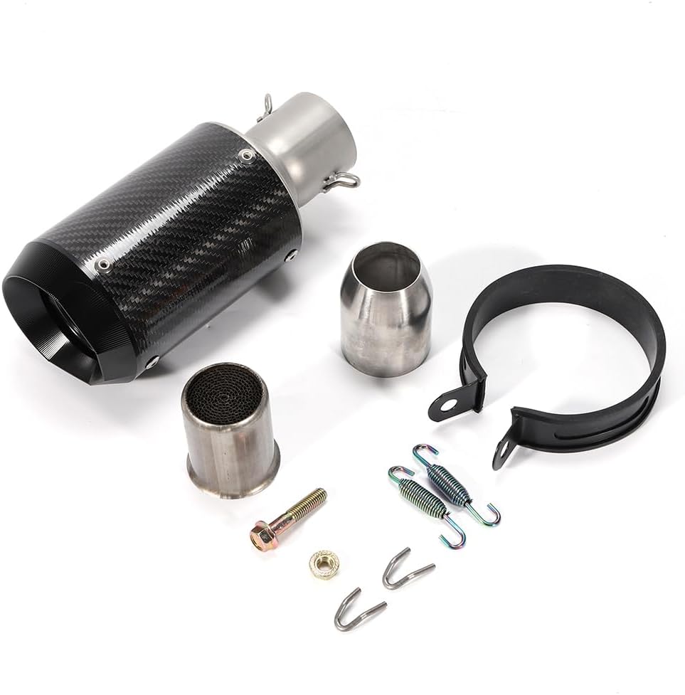 Upgrade Your Ride with Our Motorcycle Carbon Fiber Exhaust Muffler – 51mm Slip-On Design, Sleek Black Finish, and Real Carbon Fiber for Enhanced Performance and Style