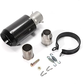 Upgrade Your Ride with Our Motorcycle Carbon Fiber Exhaust Muffler 51mm Slip-On Design, Sleek Black Finish, and Real Carbon Fiber for Enhanced Performance and Style