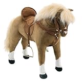 camion balancin eje neumatico Capacidad de hasta 100 kg Happy People 58983 - Caballo con silla, frenos y sonido, 73 cm [Importado de Alemania]