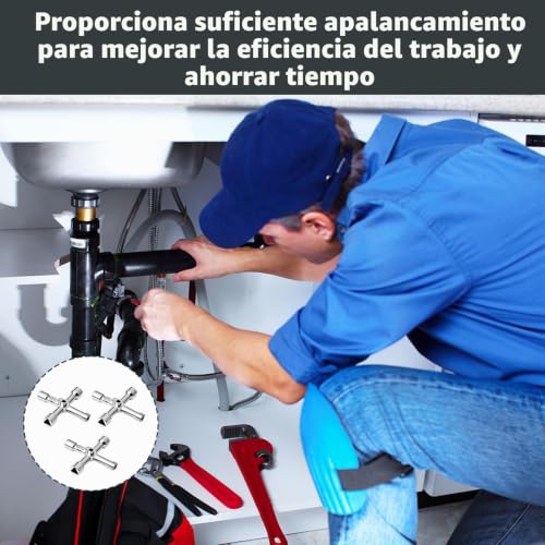 Miniatura 6 de Juego De 3 Llave De Utilidad Multifuncional De 4 Vías, Llave Triangular Para Caja Eléctrica Para Gas Y Control,De Utilidad De Aleación De Zinc Gabinete Eléctrico Y Plomería Contador Gas Válvulas