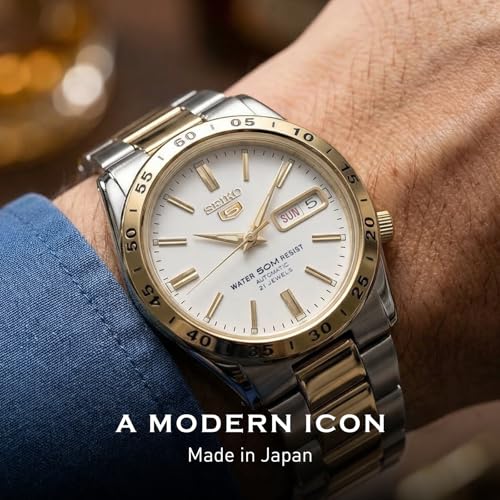 Image of SEIKO Automatic Watch for Men 5-7S Collection | Day /date Calendar, Luminous Hands, Stainless Steel Case & Bracelet, Black Dial, 7S26 Automatic Movement, 30M Water-Resistant