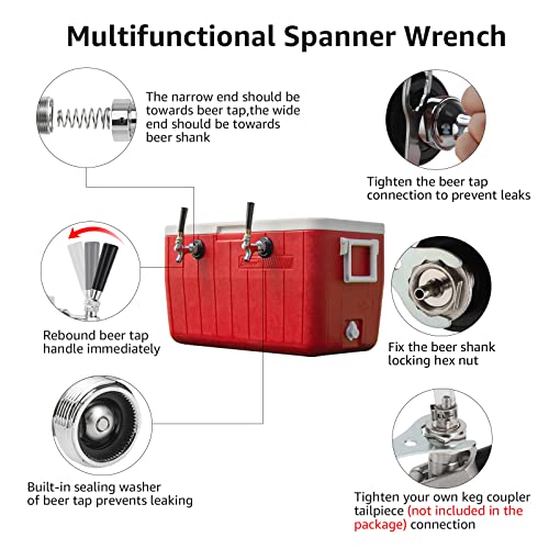 image for MRbrew Draft Beer Long Shank Faucet Kit, 3'' Beer Shank No Leak 1/4'' 