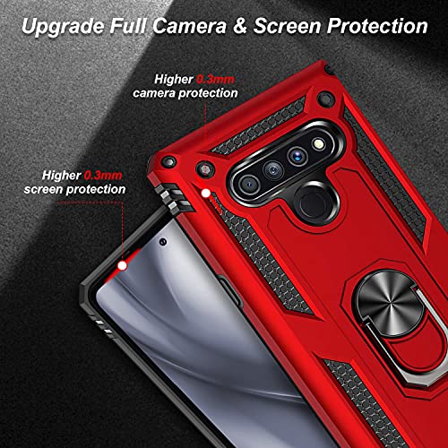 For Lg Stylo 6 Case With Belt Clip Holster Ring Holder, Military Grade Protection Cover[Fit For Magnetic Car Mount] Shockproof Anti Scratch Case For Lg Stylo 6 (Red) #TOP3