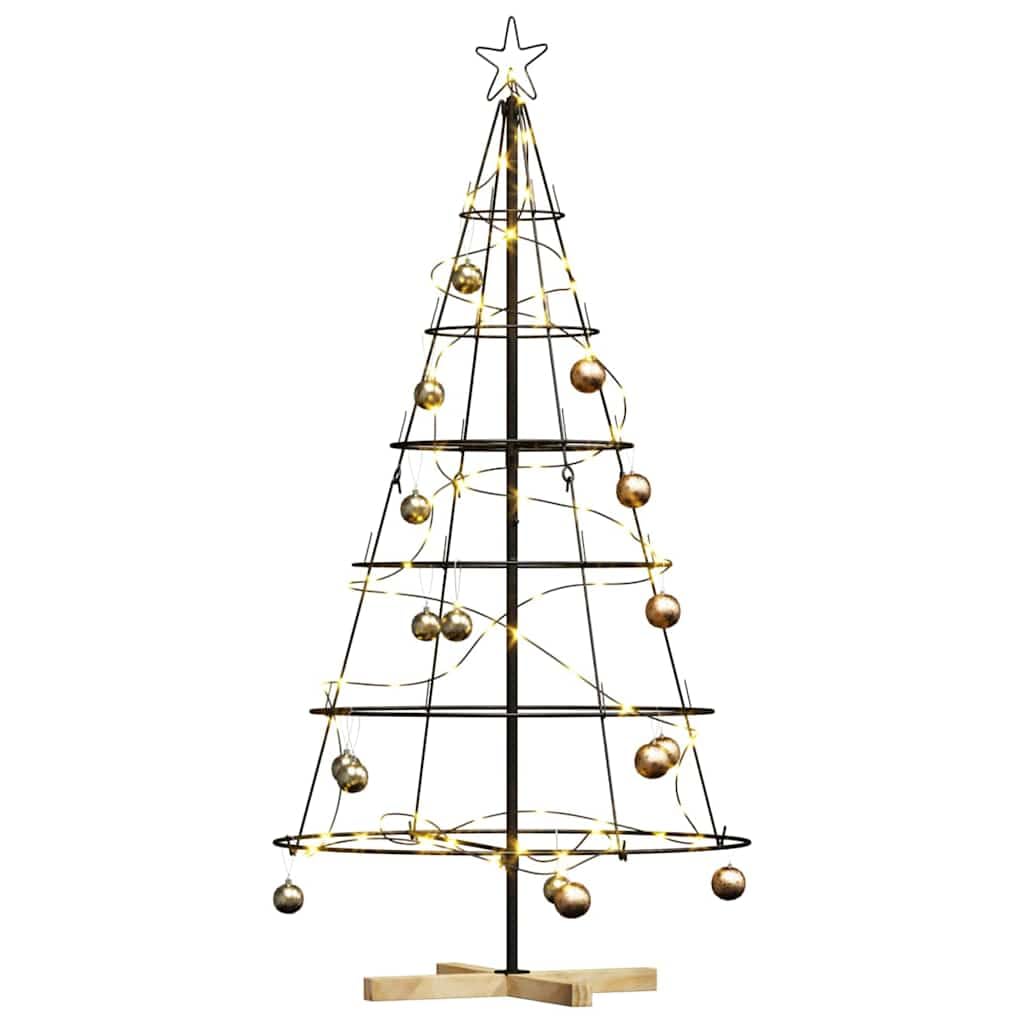 Vidaxl Christmas Cone Tree With Stand Black 154 Cm Steel