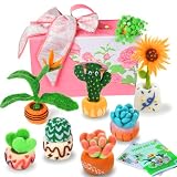 NFAMRZCAR Needle Felting Starter Kit,Needle Felting Kit Cute Plant Needle Felting Kit Wool Felting Kit Including Instructions and Felting Pad Felting Needles Wool Roving for Beginners