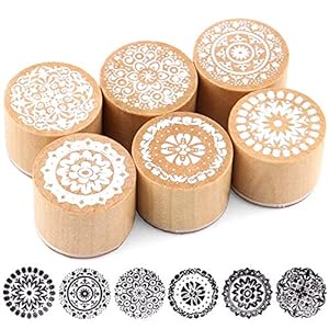 6 Stuks Rubber Houten Vintage Houten Stempel Houten Stempel Om Te Knutselen Rubberen Stempelset Natuur Houten Stempel…