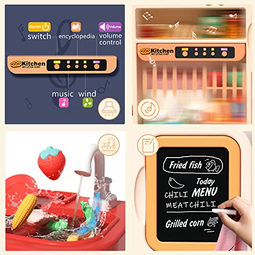 Joyooss Kitchen Toy For Kids With 134Pcs Kitchen Playset Accessories, Pretend Steam Light & Sound Stove, Play Sink, Color Changing Play Food, Extra Birthday Cake And Egg Cooker For Toddlers #TOP1