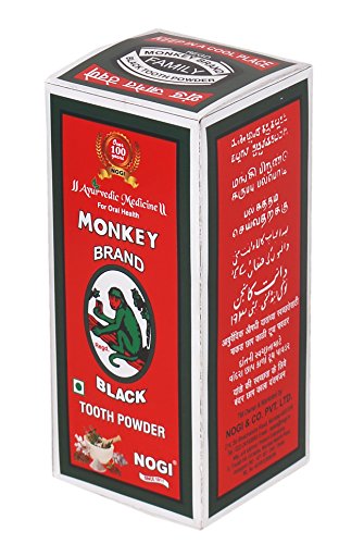 Monkey Brand Black Toothpowder Nogi Ayurvedic Medicine New in box (200 gm)