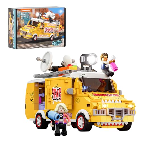 Lumibricks Street-Fusion Graffiti Crew Beleuchtetes Bauset 575 Teile Graffiti-Truck mit LED-Beleuchtung und beweglichen Funktionen Kreatives Bausteinspielzeug für Erwachsene ab 16 Jahren