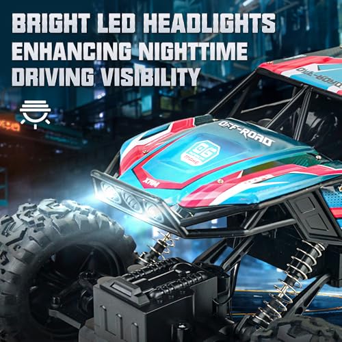 BEZGAR Monster Truck Toys - 1:12 Remote Control Monster Truck with Light, RC Crawler for Adults, Scale RC Truck with 45° Climbing, Remote Control Car for Boys Pink by BEZGAR - Used condition - Image 6