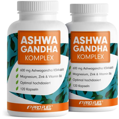 Ashwagandha Kapseln hochdosiert 240x - 600 mg Ashwagandha KSM-66® pro Tag - Komplex mit Ashwagandha-Wurzelextrakt, Magnesium, Zink, Vitamin B6 und Piperin - laborgeprüft mit Zertifikat - 100% vegan 1