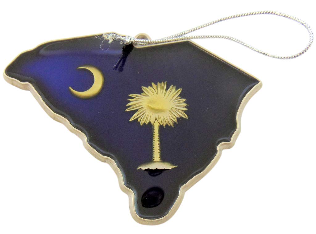 South Carolina Ornament Palmetto Flag State Shape Christmas Decoration