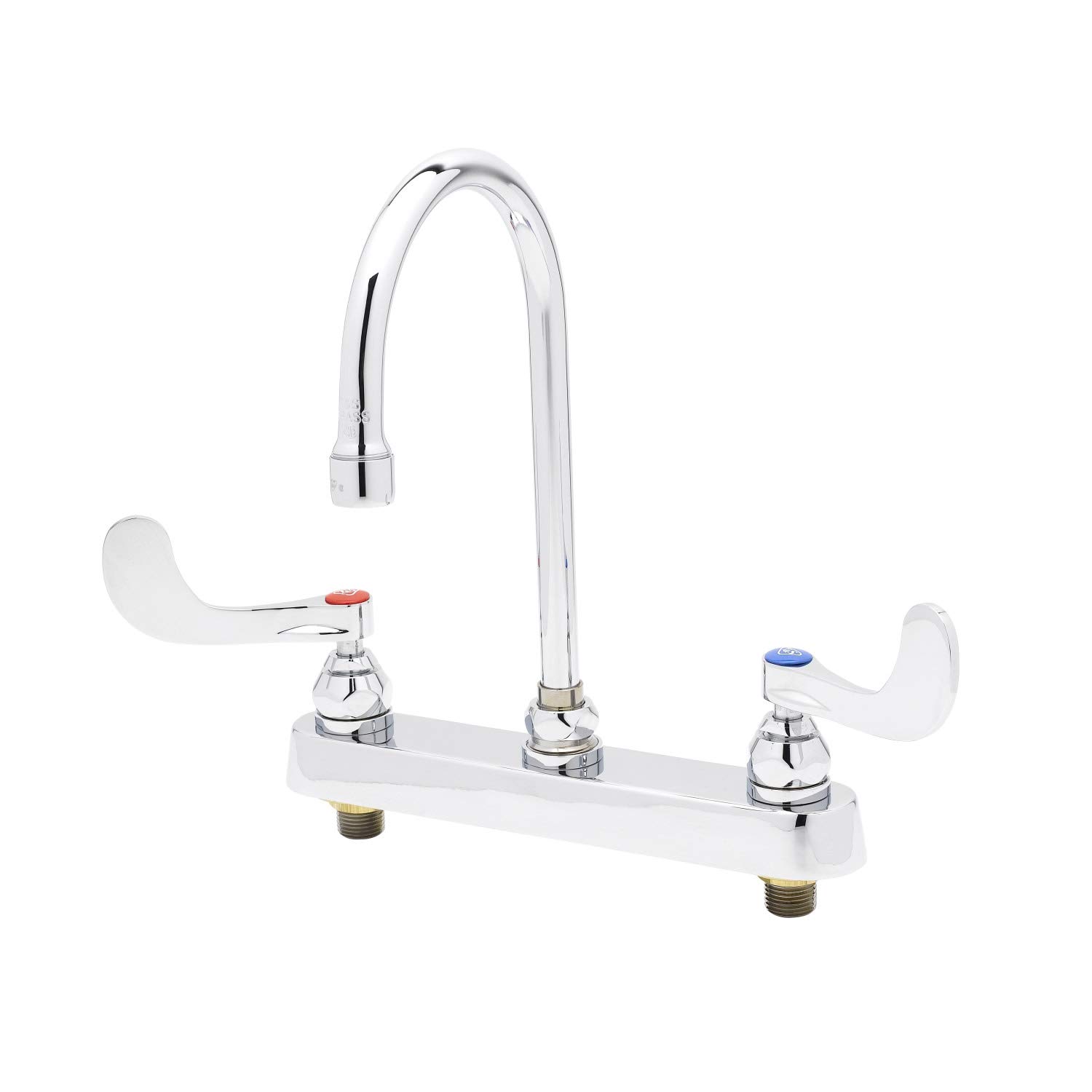 T&S Brass B-1142-04 8-Inch C/C Deck Mount Workboard Faucet with 4-Inch Wrist