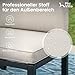 PHI VILLA Gartenmöbel Balkonmöbel Set 4 Teilig, Metall Lounge Möbel Outdoor Gartenlounge Set 4-Sitzer, Terrassenmöbel Modulare Möbel mit Verstärkten Kissen und Kaffeetisch, Beige