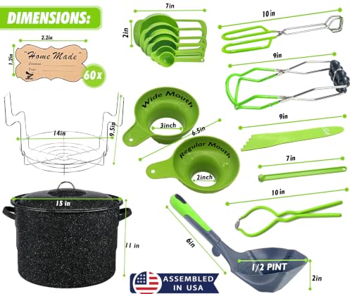 Canning Supplies-24 Qt. Water Bath Canning Pot with Rack & Lid -Starter Kits Set for Beginners - Stainless Steel Water Bath Canner Kit & Rack-Rack, XL Ladle, Measuring Cups, Kitchen Funnel by Supa Ant - Image 5
