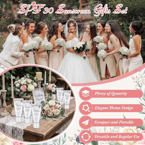 Image of 24 Pcs Travel Size Mini Sunscreen Bulk for Summer Vacation Spf 30 Water Resistant Sunscreen Lotion Sunblock for Thank You Gifts Hawaiian Wedding Pool Party Favor (Floral)