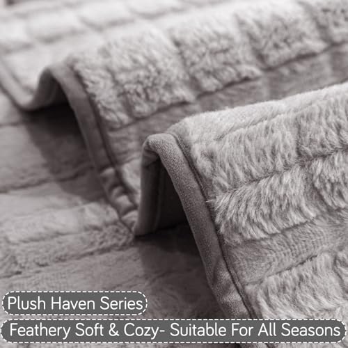Image of HOKIPO 'Plush Haven' Premium Sofa Mat for 1 /2 /3 Seater & L Shape Sofa. Make Your Own Sofa Cover Set, Anti-Slip Mat Length 90(D) X 240(L) cm, Light Grey (AR-6288-LGRY)