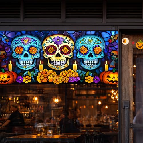 HOMETITUTE Vinilo Decorativo Día de Muertos 39.3x17.7 in miniatura 2