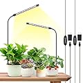LBW Grow Lights for Indoor Plants Growing, 6000K Full Spectrum Plant Light for Indoor Plants Growth, LED Small Grow Lights with 4/8/12H Auto Timer & 5 Brightness, Flexible Goosenck, 2 Pack