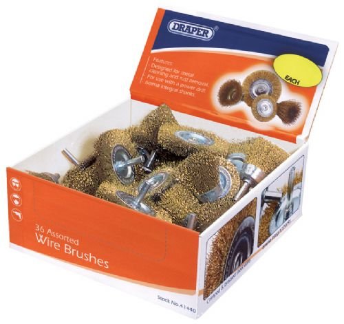 Preisvergleich Produktbild DRAPER zinntheken Display von Tasse und Rotary Drahtbürsten