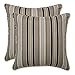Pillow Perfect Decorative Black Striped Toss Pillows, Square, 2-Pack