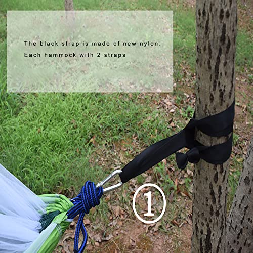 Camping-Hängematte mit Moskitonetz, leichte Nylon-Fallschirm-Hängematten, ultraleichte, schnell trocknende, atmungsaktive Outdoor-Reise-Hängematte für Rucksackreisen, Camping, Wandern (Farbe – Bild 4