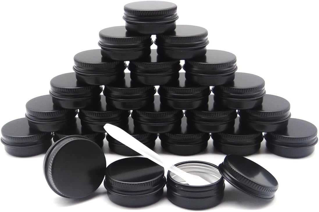 24x 10g Aluminum Screw up Lid Small Container Bottle for Cosmetics