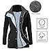 FISOUL Raincoats Waterproof Lightweight Rain Jacket Active Outdoor Hooded Women's Trench Coats Black