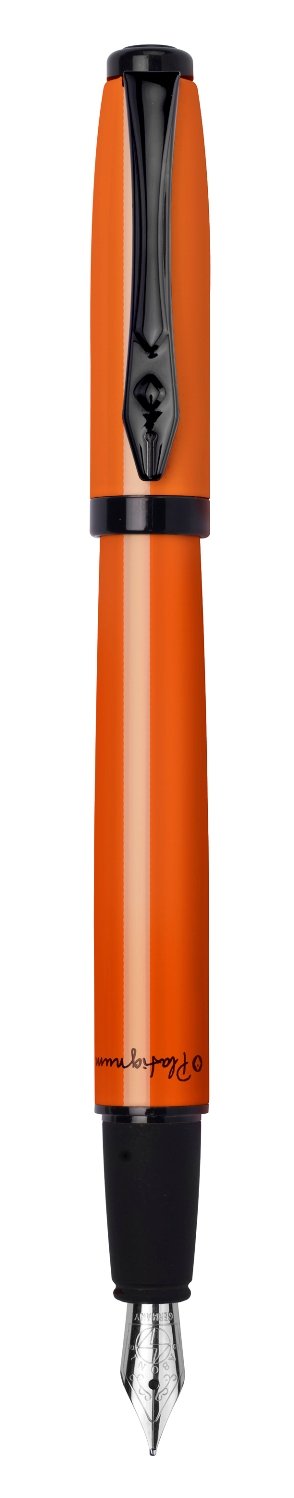 PlatignumStudio Orange Fountain Pen with Blue Ink in Gift Box (Black Ink Refill Included) [Pack of 1] Ref: 50313