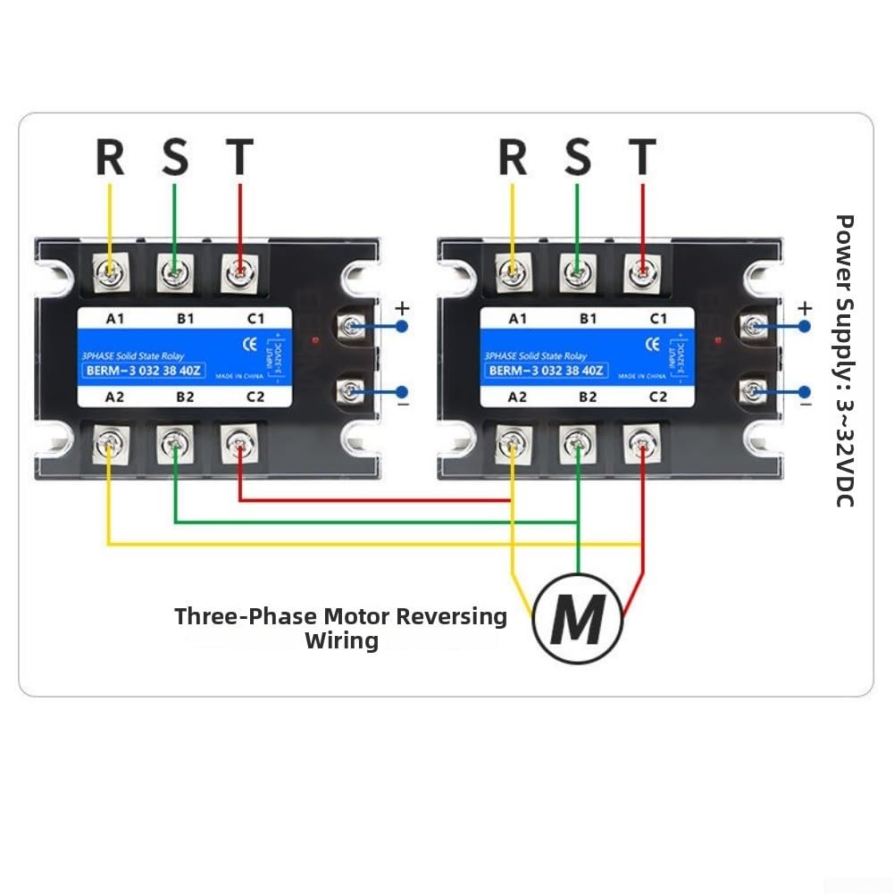 Relé de estado sólido trifásico Industrial Control CC Módulo AC con disipador de calor para entrada de 3-32 V y salida de 24-480 V hasta 100 A (80 A)