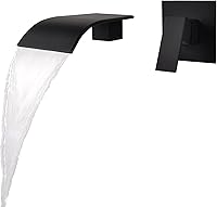 Vista 8 de Grifo de bañera de latón para montaje en pared, grifo de bañera romana de una sola manija con válvula áspera, negro mate, 2Y3MK