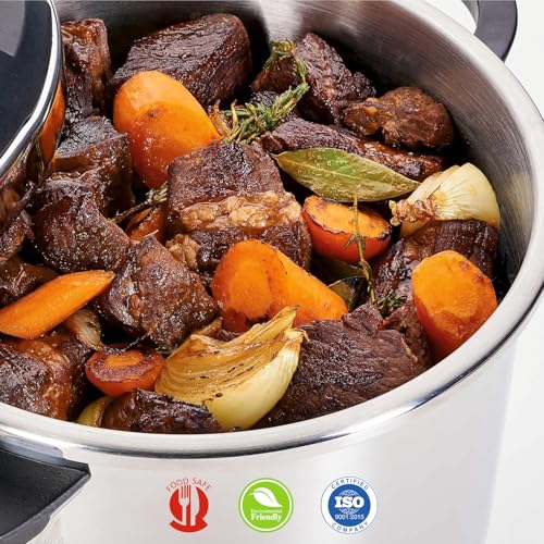 Image of Prabha Cook-on Outer Lid Stainless Steel Pressure Cooker |Deep Lid controls spillage| Pressure Indicator | Anti-bulge Base | Cool Touch Weight | Gas & Induction Base compatible | 5 years warranty (3L)