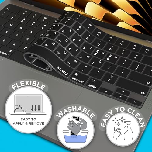 Kuzy K-1254.KOREAN Korean Macbook Pro Keyboard Cover 2024 2023 2022 14 Inch 16 Inch M3 M1 M2 Macbook Air Keyboard Cover 15 Inch 13.6 Inch Silicone Skin Ultra Thin thumb #3