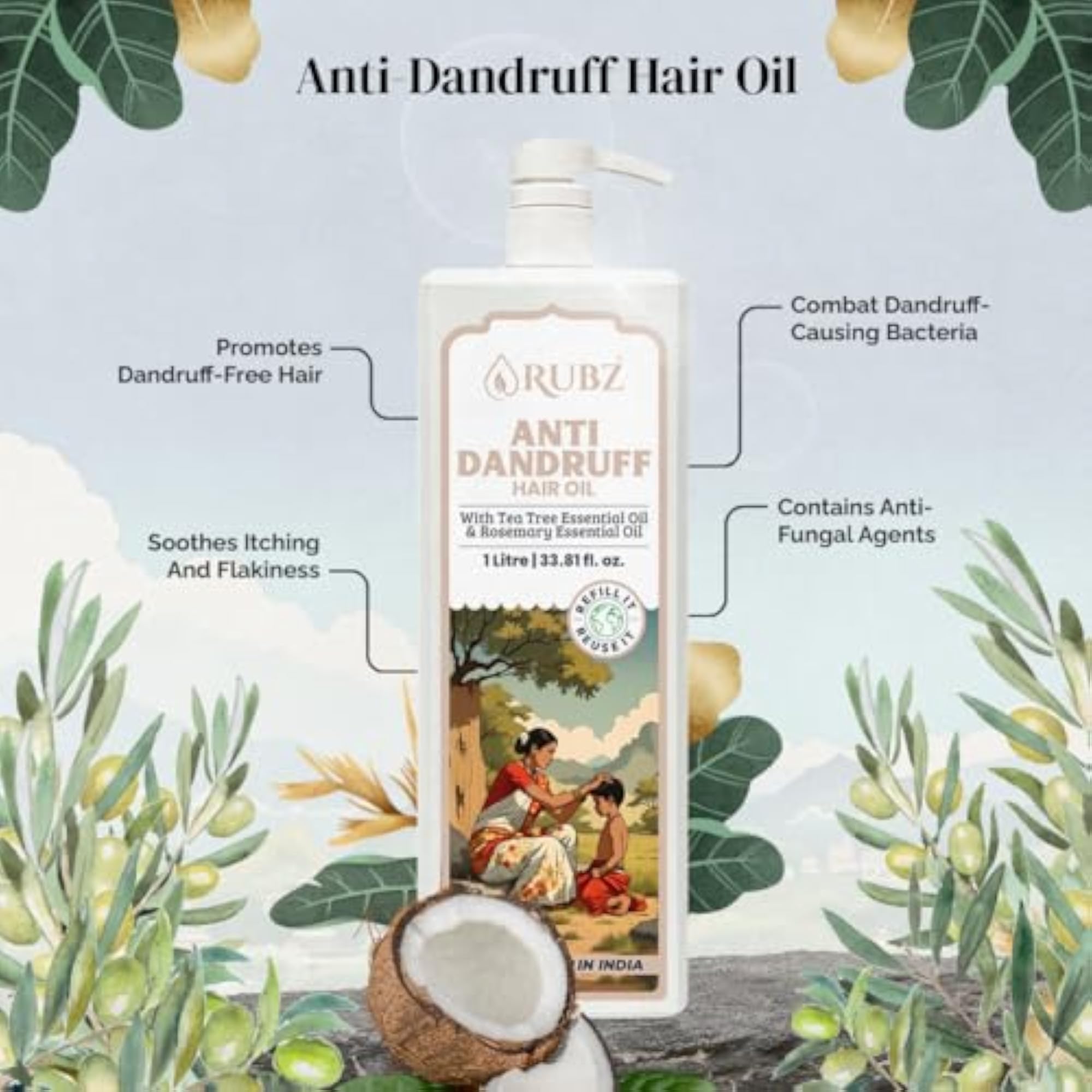 Rejuvenating Anti-Dandruff Hair Oil, 500ml