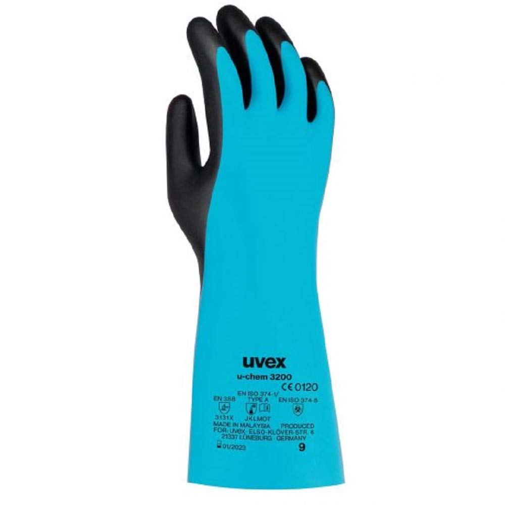 Uvex U-chem 3200 Gants unisexe 10, pétrole/noir