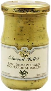 Basil Dijon Mustard from France, 7.2 oz by Edmond Fallot