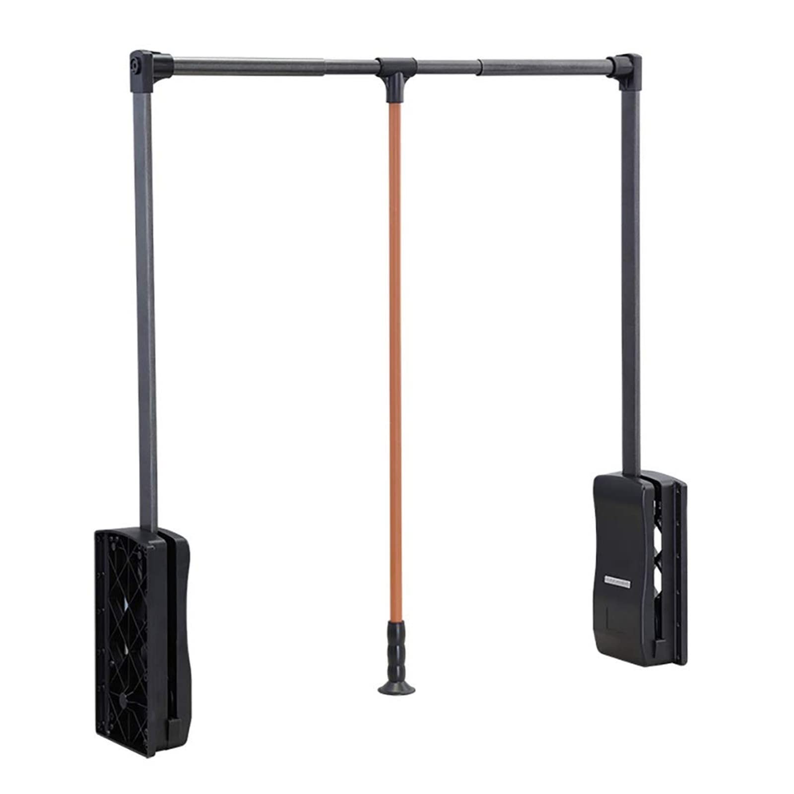AYCDL Extendable Clothes Rail - Sliding Wardrobe Closet Rod, Lift Pull Down Adjustable Width Hanging Rod, Wardrobe Clothes Hanger Rail Soft Return, Load Capacity 30kg,Black-520-670mm