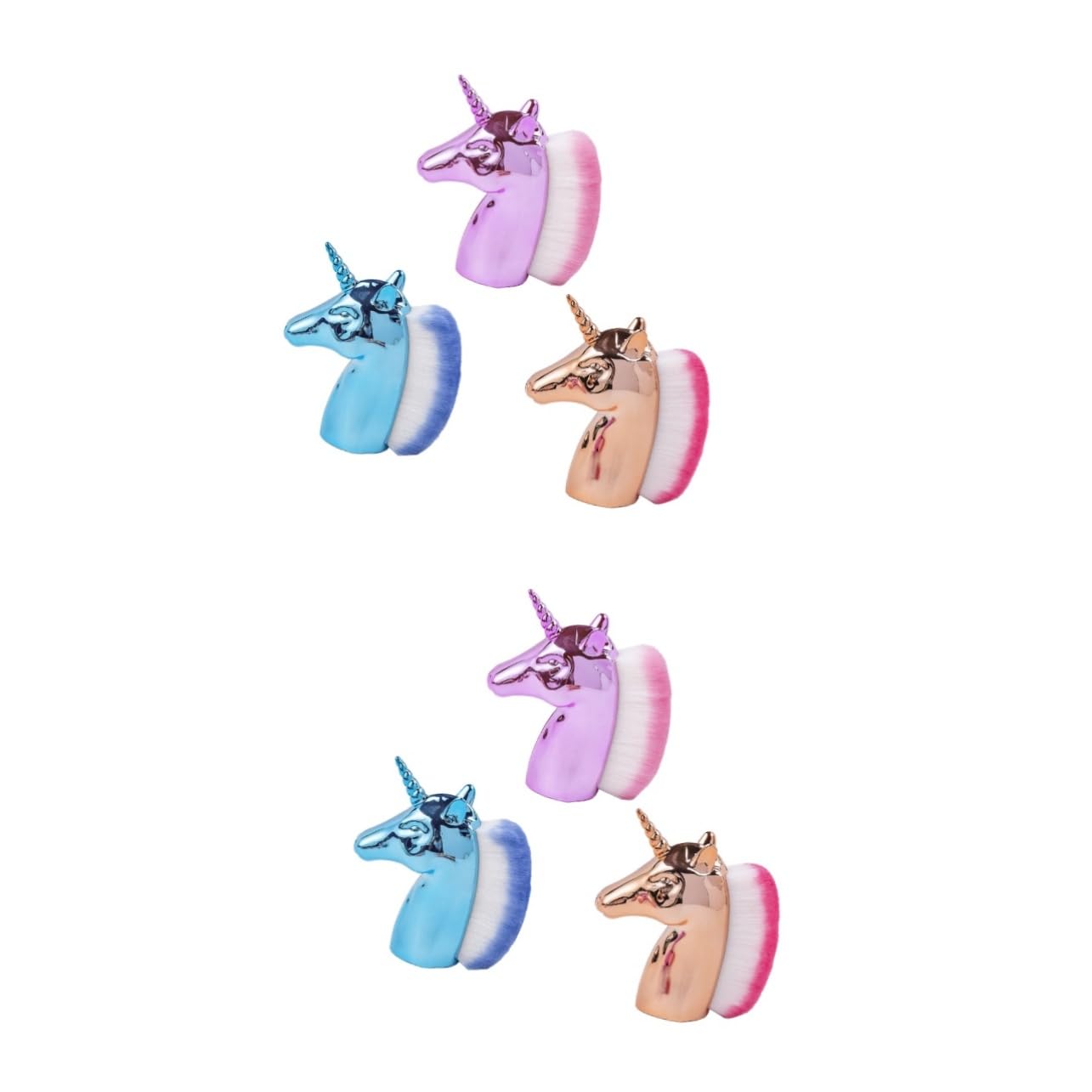 FRCOLOR 6pièces Brosse à Licorne De Brosse De Nettoyage Pour Poils Doux Pour Manucure Et Pédicure Bleu Rose