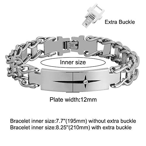 Justme Jm Mens Cross Bracelet, Son Grandson Dad Husband Bracelets, Stainless Steel Link Bracelet Adjustable (Son) #TOP2