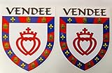 2 X Blason Vendee Autocollants 4x5 cm département 85 ECUSSON Sticker