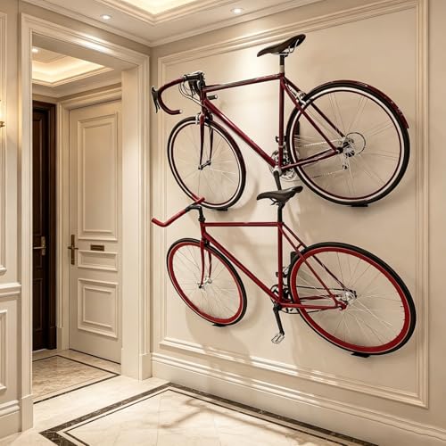 Almacenamiento de bicicletas de garaje con soporte de pared resistente 7