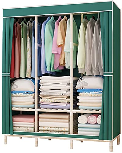 Armario de tela y madera maciza ideal para organizar ropa en dormitorios modernos