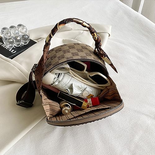 Vintage Women's Bag,Round Crossbody Bag, Shoulder Crossbody Circle Tote Bag, Large Capacity Purse Handbag3